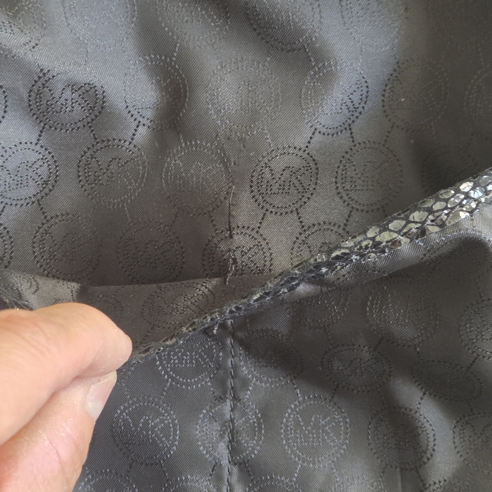 MICHAEL Michael Kors Black Python Embossed Fulton… - image 15